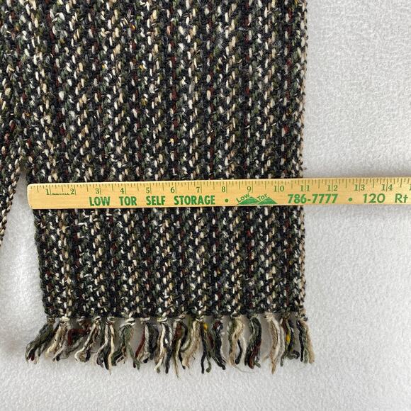 HELENA RUUTH Scarf Womens Wool Blanket Striped Handmade Ireland Vtg 11 x 64 - Picture 8 of 10